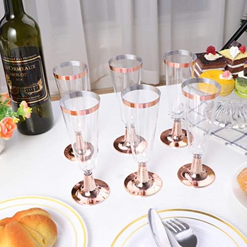 6 יחידות פרימיום שמפניה חלילי פלסטיק חד פעמי משקפיים עבור מימוזה בלאדי מרי יין משקפיים משקאות מוגזים