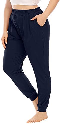 נשים בתוספת גודל טרקלין מכנסיים מקרית נמתח אצן קרסול אורך רופף יוגה מכנסי טרנינג עם כיסים
