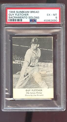 1946 לחם Sunbeam Guy Fletcher PSA 6 כרטיס בייסבול מדורג סקרמנטו סולונים PCL - כרטיסי כדורסל לא חתומים