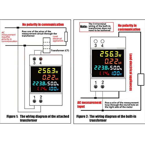 D52-2066 מד וואט -שעה מטרה LCD תצוגה חשמלית 6 פרמטרים של מגמת multimeter voltmeter AC40.0-300.0V