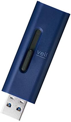Elecom MF-SLU3032GBU זיכרון USB, 32 GB, USB 3.2, סוג הזזה, חור רצועה, כחול