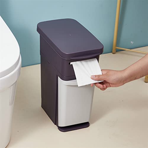 Dypasa זבל מיחזור סל 2 שכבה אחסון ביתי דלי פח פסולת אמבטיה פח עם מברשת אסלה מתקן נייר נייר אסט