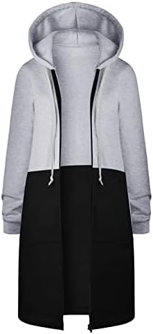 מעילי חורף של Cokuera לנשים אופנה נפילה רוכסן רוכסן מזדמן קרדיגן קרדיגן מרופד בלוק גוש סוודר שרוולים ארוכים ז'קט.