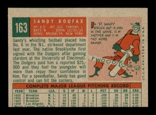 163 Sandy Koufax Hof - 1959 כרטיסי בייסבול Topp