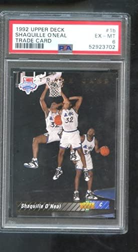 1992-93 הסיפון העליון שאקיל אוניל סחר 1B טירון RC PSA 6 כרטיס כדורסל מדורגת NBA SHAQ ONEAL 1992 1993
