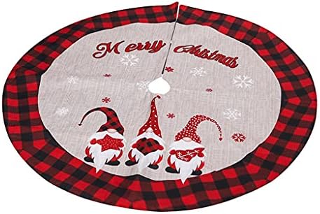 Fhgmzjy 48 אינץ 'עץ חג המולד חצאית משובץ בד חג המולד שטיח שטיח קישוטי מחצלת קישוטי מחצלת ציוד לשנה טובה