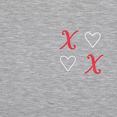 סווטשירט סווטשירט של Xoxo לנשים יום האהבה סיבתי שרוול ארוך סוודר צורת לב מודפסת