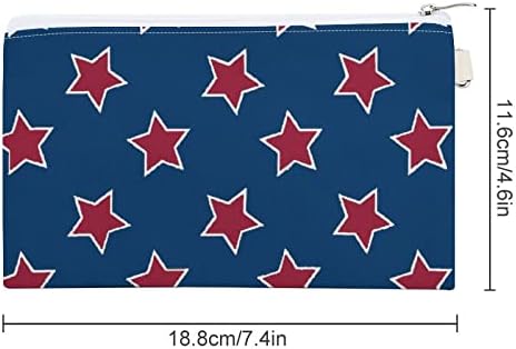 דגל אמריקאי כוכבי דגל -01 קנבס ארנק מטבעות קנאי החלפת ארנק איפור תיק מארגן כספי הדפס מצחיק למשרד