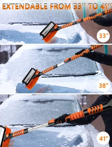 מגרד קרח Uhdod ומברשת שלג למשאיות רכבי רכב, מברשת ניקוי שלג להרחבה של 41 אינץ