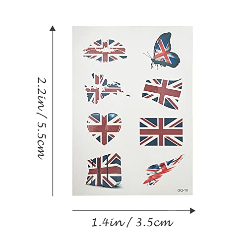 מדבקות כדורגל דגל אמריקאי של Homoyoyo 5 סטים של איחוד ג'ק בריטניה דגל דגל מדבקת פנים בריטניה קאנטרי