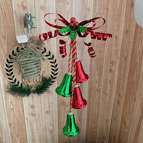 עץ פעמון חג המולד מתכת דלת תלייה דלת ג'ינגלינג פעמון אדום ירוק ירוק חג המולד, תליונים, ציוד למסיבות חג לקישוטי