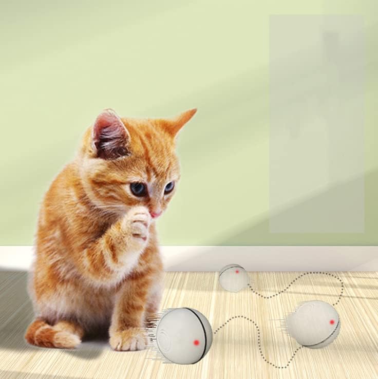 כדור צעצוע של חתול עם נורות LED ייחודיות צעצוע חיית מחמד כדור חתול כדורי חיות מחמד אוטומטית חשמלית לאימונים