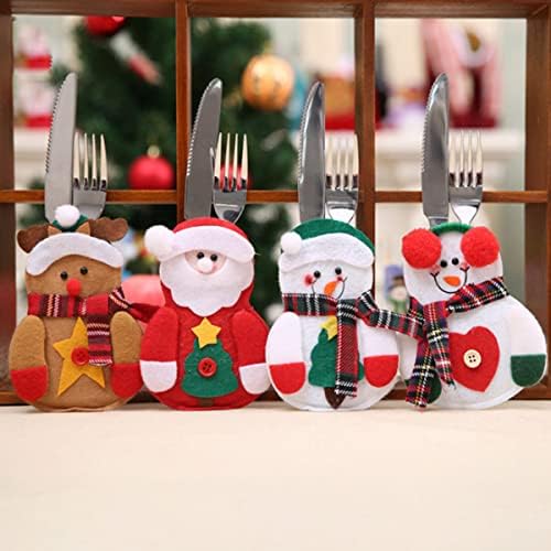 8 יחידות חג המולד כלי שולחן מחזיקי סט,סכין ומזלג שקיות מכסה עבור מסיבת חג המולד קישוט
