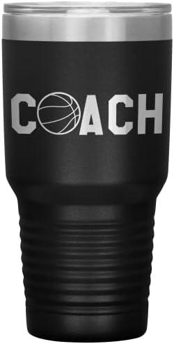 כדורסל מאמן כוס-כדורסל מאמן מתנה 30 עוז מבודד חקוק נירוסטה כדורסל מאמן כוס שחור