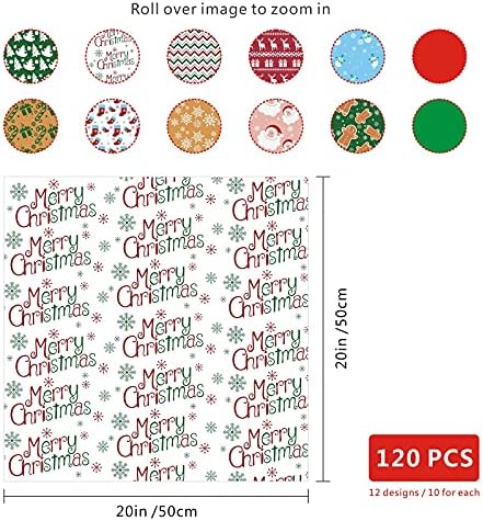 חג המולד רקמות נייר-120 יחידות מתנת גלישת נייר + 120 יחידות מתנה שם תג מדבקות, רקמות נייר עבור גלישת מתנה,