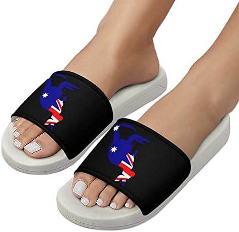 דגל של אוסטרליה עם קנגורו בית סנדלי החלקה בוהן פתוח נעלי בית עיסוי מקלחת ספא אמבטיה