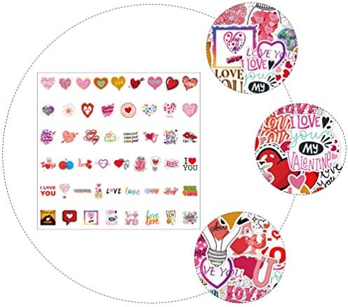 עיצוב לב של Solustre 1 סט/50 יחידות אהבה מדבקות לב מדבקות לב קטנות מדבקות גרפיטי מזוודות מדבקות מחברת