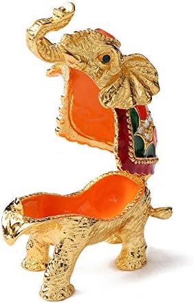 קופסאות תכשיט פיל של פוריידה תלויות מחזיק טבעת מצוירת ביד בעלי חיים קישוטי פסלון מתנה מלאכה לעיצוב הבית
