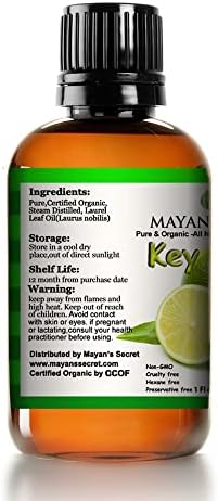 Secret Secret של Mayan USDA מוסמך אורגני מפתח אורגני שמן אתרי מפזר ומפזרים ריד 1 Oz בקבוק