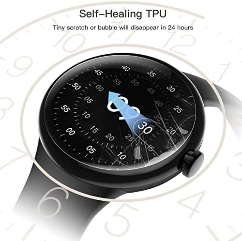 מגן מסך Jetech עבור Google Pixel Watch 2022, סרט TPU רך נגד ריפוי עצמי, HD Clear, 6-Pack