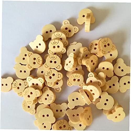 AYRSJCL 100 יחידות דוב עץ כפתורי תפירה לילדים בגדי כפתור דקורטיביים כפתור גרוט