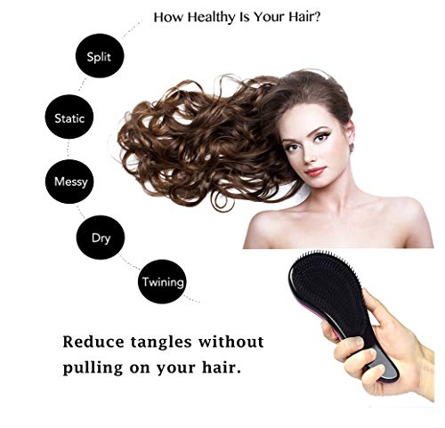 מברשת שיער מתנתקת סט שערות אנושיות יעילות מסרק לנשים, בנות, גברים ונערים - שימוש בשיער דק, עבה,
