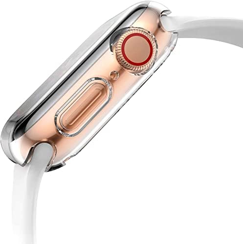 מארז חיוך 2 חבילה עם מגן מסך TPU מובנה התואם ל- Apple Watch Series 8/ Series 7 41 ממ, רך TPU מארז פגוש דק במיוחד