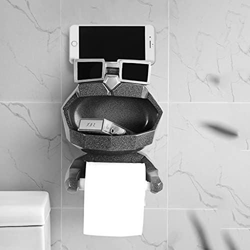 מחזיק גליל טואלט מחזיק טואלט עם מחזיק טלפון נייד קיר לחדר אמבטיה קיר קיר אחסון תיבת אמבטיה חומרה