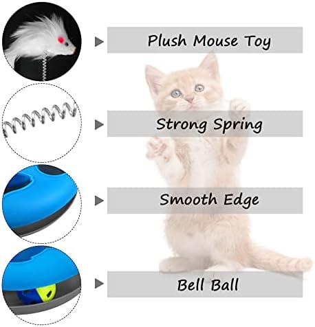 אנדיקר אינטראקטיבי חתול צעצוע, עכבר מעגל מסלול עם 1 נע כדור חתול פטיפון ועכבר צעצוע, רוחני ספורט