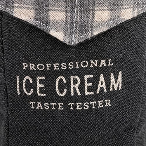 דמדקו גלידה מקצועית בוחן אפור משובץ 4.5 x 4 פשתן כותנה קר נעים