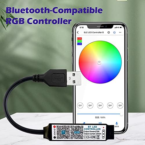 TOPXCDZ LED רצועת אור בקר RGB אפליקציית Bluetooth Control Control עבור DC5-24V אורות קלטת קלטת דימר להתאים