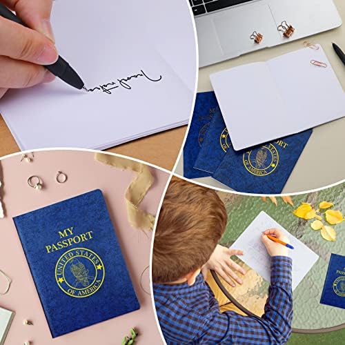 ריק דרכון ספר, כחול דרכון מחברת 4 איקס 5.5 אינץ לשחק מזויף דרכון בתפזורת נסיעות כתב עת עבור ילד עולם נסיעות