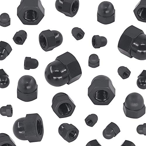 גארד4או 120 יחידות 7-גדלים אגוז בלוט ניילון שחור ערכת מבחר אגוזי כובע הברגה פנימית מטרי-מ3 מ '4 מ'