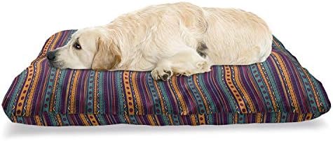 מיטת חיות מחמד של אמבסון אלוהא, צבעי יביסקוס בצבעי מים דפוס קיץ מצויר ביד, כרית עמידה ללעיסה לכלבים