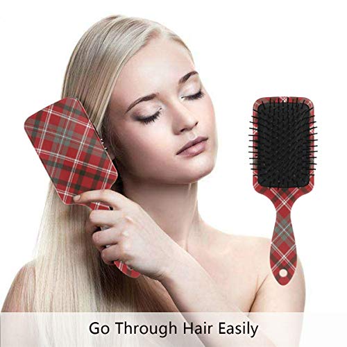 מברשת שיער של כרית אוויר של VIPSK, משובץ פיקסל אדום צבעוני פלסטיק, עיסוי טוב מתאים ומברשת שיער מתנתקת